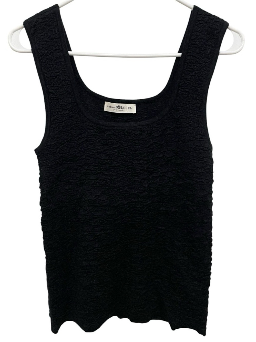Natural life black textured tank